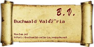 Buchwald Valéria névjegykártya